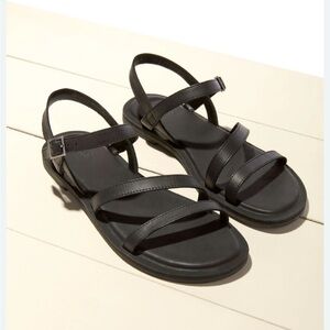 Toms Kira Black Strappy Sandals